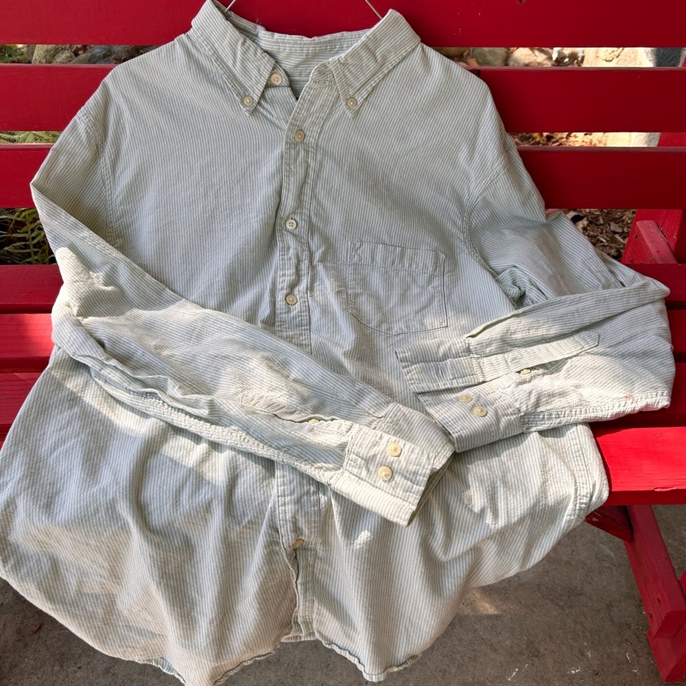 Green stripe dress shirt